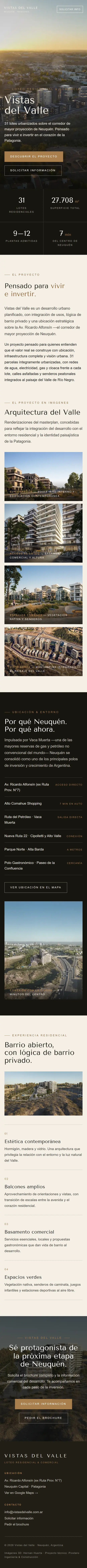 Landing page for Vistas del Valle