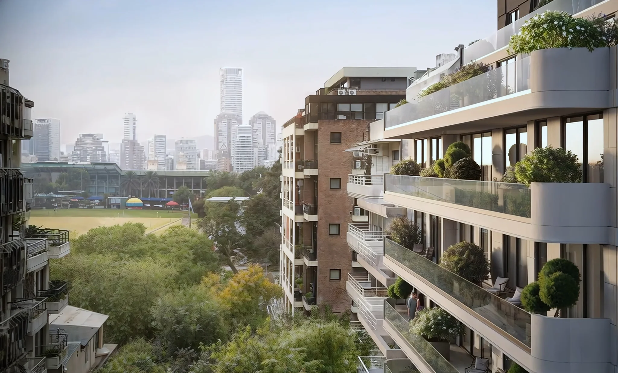 Cinematic frame of Paris Martineau with premium facade, lobby, spa, pool, parking and residential interiors